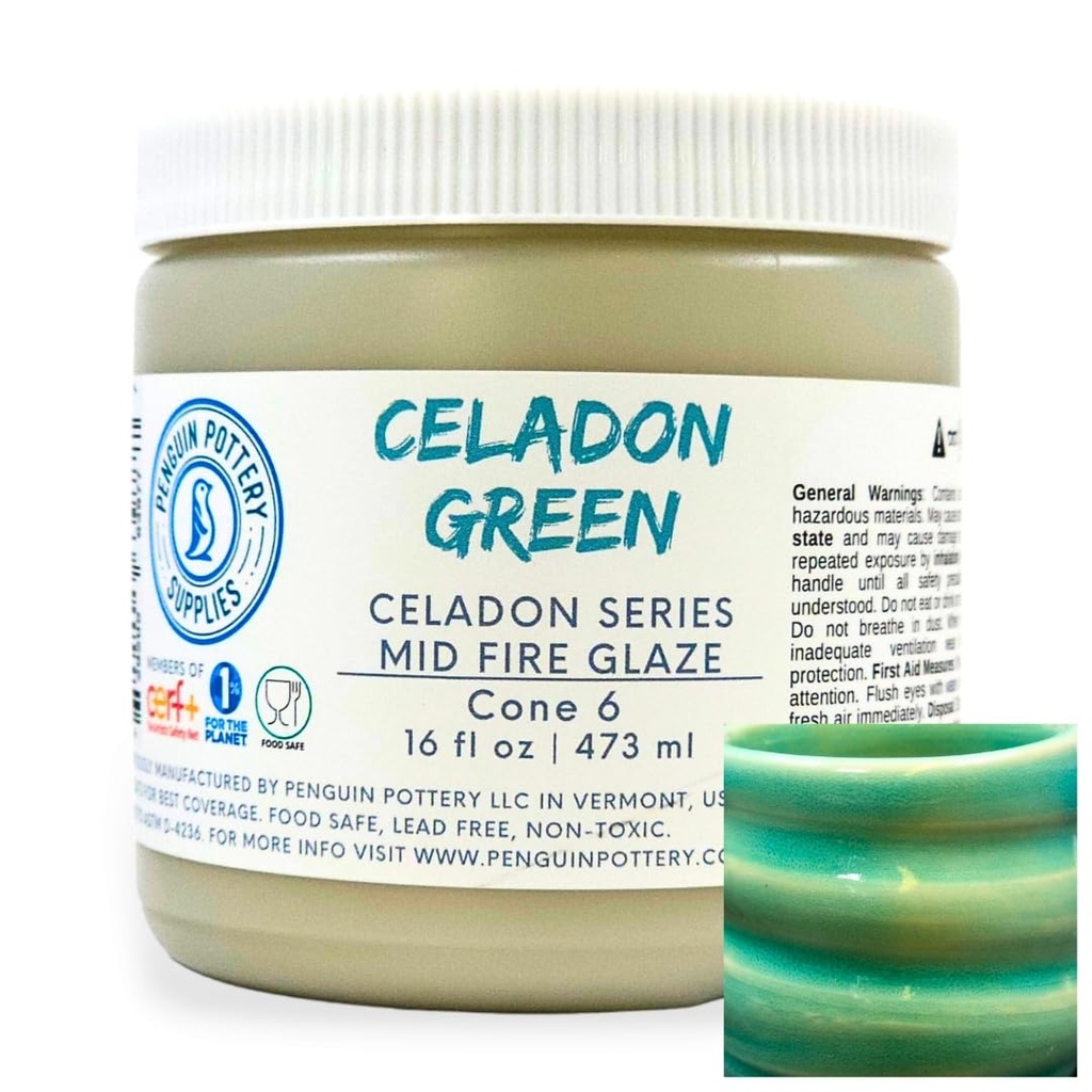 Penguin Pottery - Celadon Series - Green (Pint | 16 fl.oz | 473 ml)